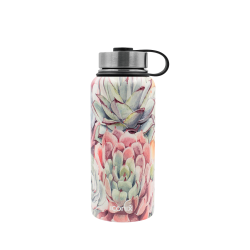 Succulent Selection Stainless Steel Hot And Cold Flask - Stainless Steel Lid - 540ML