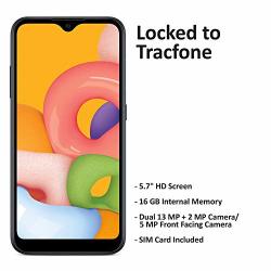 Tracfone Samsung Galaxy A01 4G LTE Prepaid Smartphone - Black - 16GB - Sim Card Included -cdma