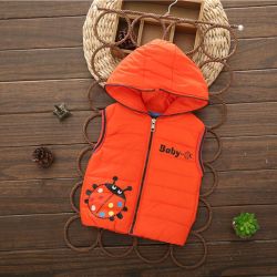 2016 New Boy Vest Children Outerwear Kids Coat Warm Baby Coats Girl Casual Characte... - Orange 4t