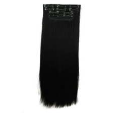 4-PIECE Black Clip-in Hair Extensions 60CM