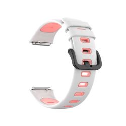 Silicone Sport Strap For Huawei Band 7-WHITE & Pink
