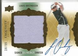 Louis Oosthuizen - "authentic" Jumbo "swatch + Autograph" Trading Card 38 Of 99 - By Upper Deck 2014