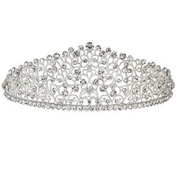 Thyway Vintage Crystal Diamond Bride Bridal Wedding Hair Head Band Wear Rhinestone Jewelry Headdress Headband Tiara Coronal Big Crown Pageant Style 2