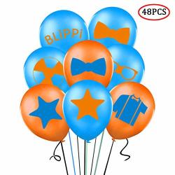 Blippi Balloons 48PCS 12" Balloons For Kids Birthday Party Supplies Girls And Boys Blippi Theme Construction Party And Decorations