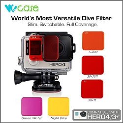 Wocase Professional Switchable Lens Filter Set For Gopro HERO4 Hero 3+ Cameras Compatible With Standard Housing Only Full Dive Water Depth Coverage