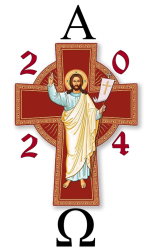 Resurrection Cross Easter Paschal Candle - 100MM X 400MM New Design