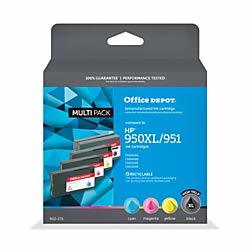 Office Depot Brand ODHP950XLK951CMY Remanufactured Ink Cartridge Replacement For Hp 950XL And Hp 951 Black tricolor