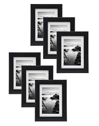 Godinger 5X7 Picture Frame Set - Display Photos 4X6 With Mat Or 5X7 Without Mat - Set Of 6