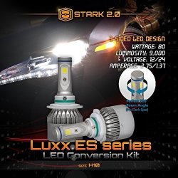Stark 2.0 Luxx Es Series 80W 9000LM All-in-one 360 LED Cob-flip Chip Conversion Kit Cool White 6000K 6K Pair Bulbs Fog Lights - H10 9140 9145