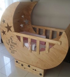 One Of A Kind Solid Pine Moon Cot