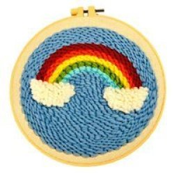Diy Punch-needle Tapestry Wool Embroidery Art Craft Kit Rainbow Kit