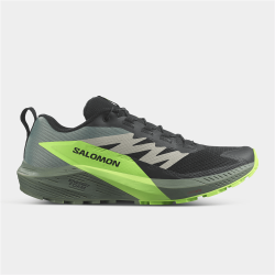 Salomon Mens Sense Ride 5 Black green Trail Running Shoes