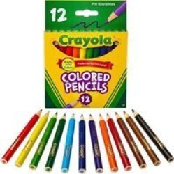 Crayola Half Length Coloured Pencil Crayons Pack Of 12 Assorted Colours