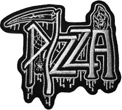 Papapatch Pizza Grim Reaper Skull Ghost God Of Death Scythe Motorcycle Riding Rider Biker Vest Jacket Embroidered Sewing Iron On Patch - Black Pizza-grim-bkwh