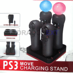 Ps3 Move Stylish 4 Dock Chager With 2 Adaptor Rings To Charge The Navigation Controller