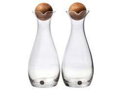 Sagaform Oil vinegar Bottles With Oak Stoppers Set Of 2