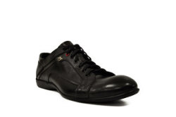 Calvano One Tone Leather Black Casual Lace Up Shoes
