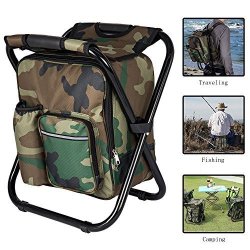 Multifunction Folding Cooler And Stool Backpack Picnic Bag Hiking Camouflage Seat Table Bag Camping Gear For Outdoor Indoor Fishing Travel Beach Bbq