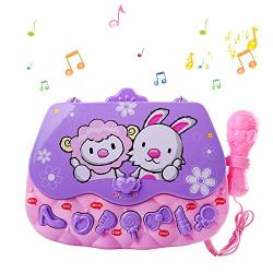 M SANMERSEN Karaoke Player Musical Bag Karaoke Machine with Microphone 3-6 Year Old Girl Toys Gifts for 3 4 5 6 Year Old Girls Purple 