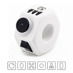 Fidget Ring Relieves Stress Finger Toy Attention Focus Desk Toy For Add Adhd Anxiety And Autism Adult And Children White+black