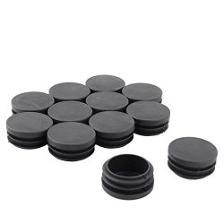 uxcell 4Pcs Black Plastic 44mm Dia Round Blanking End Cap Tubing Tube Inserts 