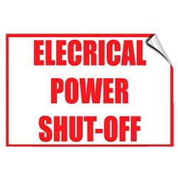 Electrical Power Shut Off Hazard Emergency Label Decal Sticker 7 Inches X 5 Inches