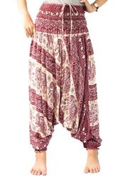 YOGA Harem Pants Dance Gypsy Mc Hammer Pants For Women Red Color Size 0-14 Us