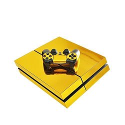 Sololife PS4 Whole Body Vinyl Skin Sticker For Playstation 4 System Console And Controllers Gloden