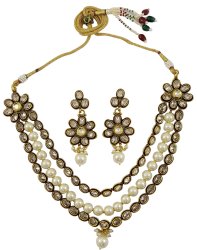 Goldtone Ethnic Bollywood 2PC Necklace Earring Set Women Traditional Jewelry IMSARJ-BNS10B