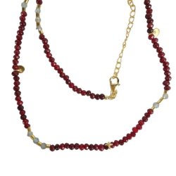 Women's Sterling Silver Ruby Stone Necklace Sotran Dekorativ