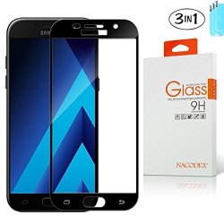 3-PACK Nacodex For Samsung Galaxy A5 2017 A520 Tempered Glass Full Cover Black Screen Protector
