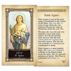 Life Of St. Agnes Laminated Holy Card