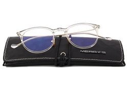 Merry's Women Retro Cat Eye Eyeglasses Radiation-resistant Computer Optical Glasses S'2073 Transparent 50
