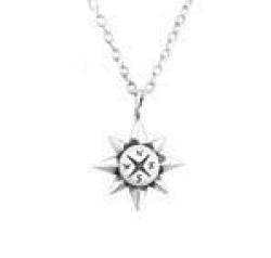 C408-C32236 - 925 Sterling Silver Compass Necklace