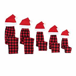 Mad Dog Concepts Matching Family Plaid Buffalo Christmas Pajama Pants + Santa Hat Set - Mens Xx-large