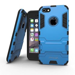 Iphone 5S Case Ithrough Iphone 5S Protection Case With Stand Function Heavy Protective Cover Carrying Case For Iphone 5S Blue