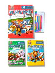 Paw Patrol Playtime Book Set With 10 Double Ended Pencils