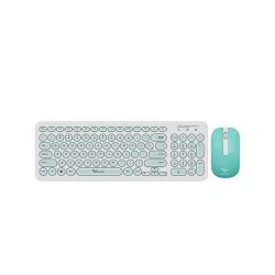 Alcatroz A2000WM A2000 White & Mint Wireless Keyboard Mouse Combo