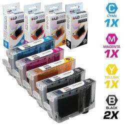 Ld Compatible Ink Cartridge Replacement For Canon CLI8 2 Black 1 Cyan 1 Magenta 1 Yellow 5-PACK