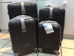 Set Of 4 Suitcases Travel Trolley Luggage Abs With Universal Wheels Black