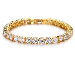 ASHMITA Fashion Tennis Bracelet For Women Cubic Zirconia 18K Gold Bracelet Of Luxury Shining Gift Jewelry