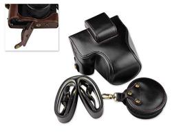 Ace Select Premium Retro Style Genuine Leather Half Camera Case For Canon Eos M50 - Black