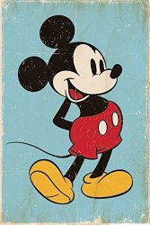 Mickey Mouse Retro Poster - 91.5 X 61CMS 36 X 24 Inches