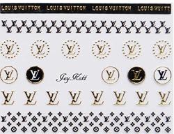 Joykott 3D Luxury Brand Lv Coco Chanel Gucci Nail Art Stickers