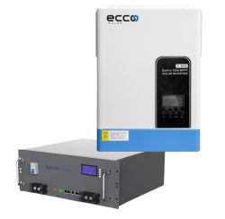 Ecco 5.5 Kva Pure Sine Wave Load Shedding 5.12 Kwh Wall Mount Lithium Battery Combo
