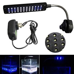 Mingdak LED Clip Aquarium Lights Kit For Fish Tanks 48 Leds Lighting Color White And Blue