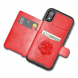 Iphone Xr Wallet Case Dassions Seal Of The Lion's Head Leather Shockproof Defender Anti-scratch Soft Rubber Cases With Credit Card Holder Slot For Apple