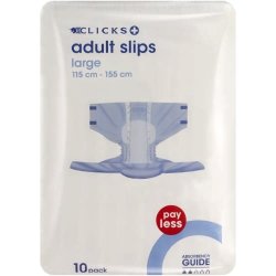 Clicks Incontinence Adult Slips Large 10 Slips