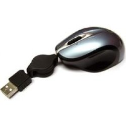 Okion Delimer Pocket Laser Mouse With Retractable Cable Silver