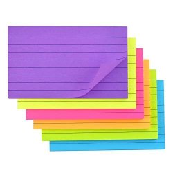 Lined Sticky Notes With Lines 3X5 Self-stick Notes 6 Bright Color 6 Pads 50 Sheets pad